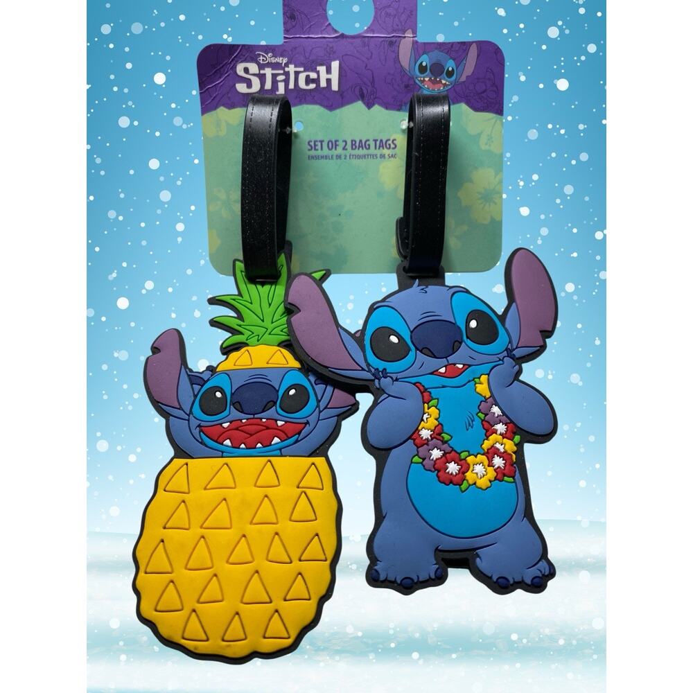 Disney NEW Lilo and Stitch Fun Vacation Luggage Colorful Tag Set